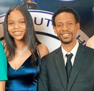 Gracie Franklin with her father Kecalf Cunningham.